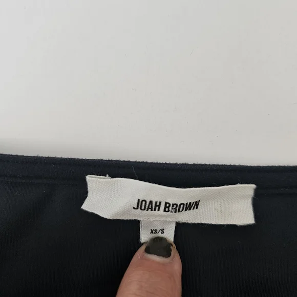 Joah Brown Black Long Sleeve Crop Top XS - Picture 4 of 6